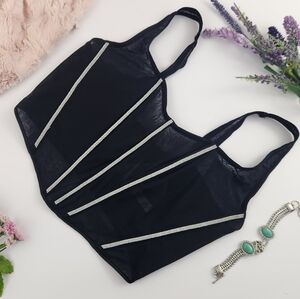 MEDIUM {Victoria's Secret} Black Sheer {Corset} Top